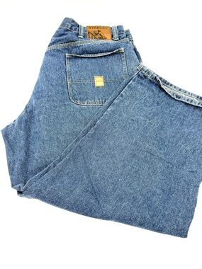Men’s Stanley Blue Denim Work Jeans Size 42x30 (38x29”?) (CBM0002)